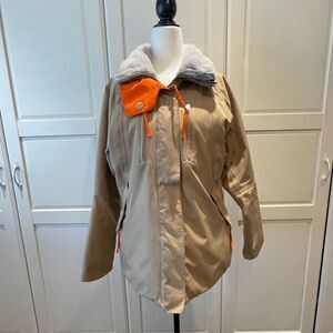 Rossignol JC De Castelbajac Women's Size M Ski Jacket Tan Mock Neck Pockets
